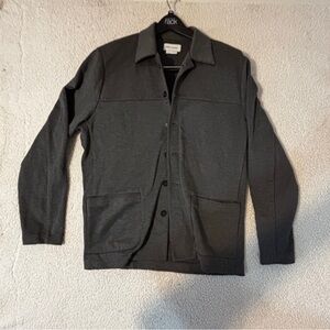 Ministry of Supply Tech Knit Button Front Overshirt Jacket XL Gray Fall